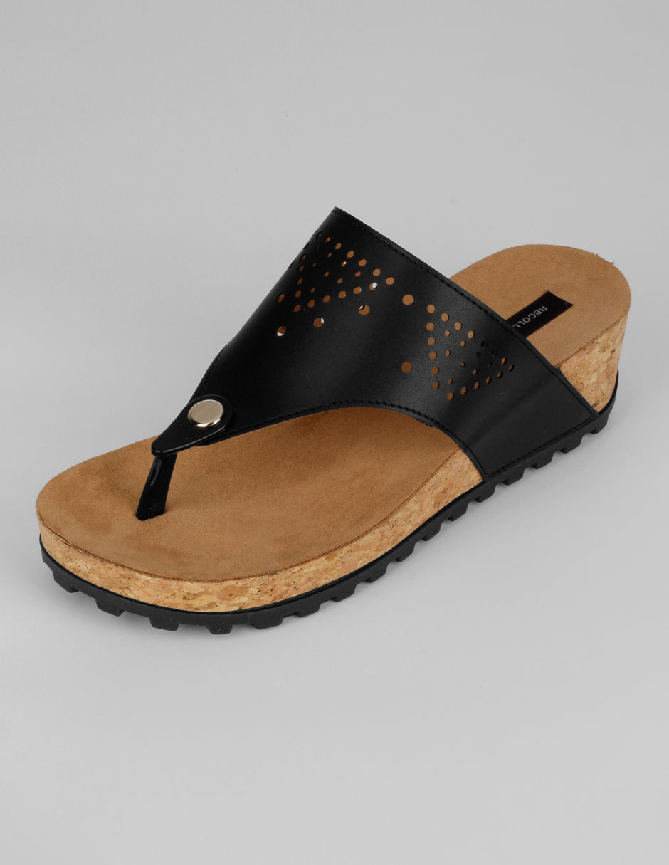 Sandalias con plataforma Daily en Piel vegana – Negro