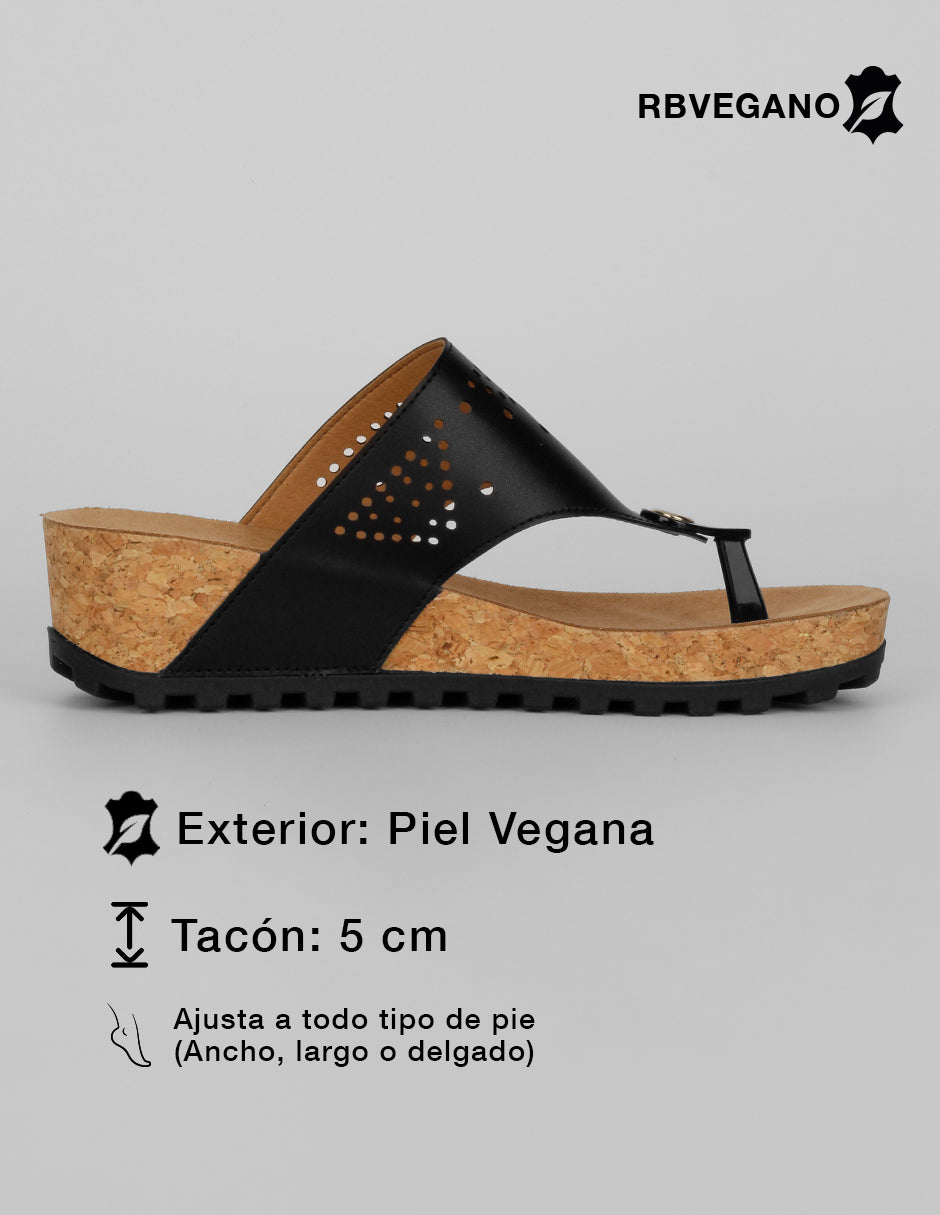 Sandalias con plataforma Daily en Piel vegana – Negro