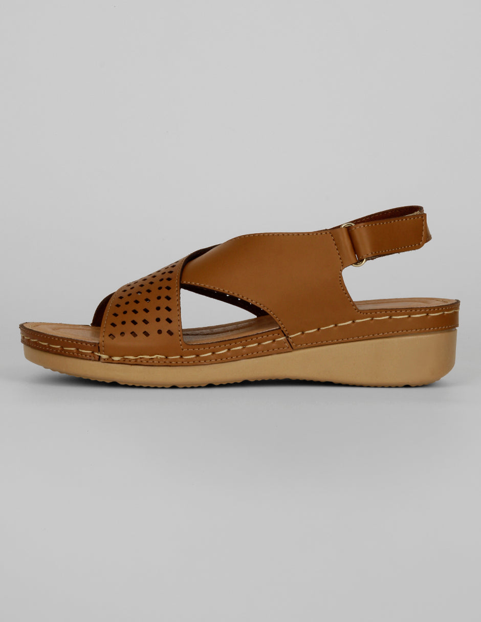 Sandalias con plataforma Exterior Piel vegana Color Café Para Mujer De RBCOLLECTION