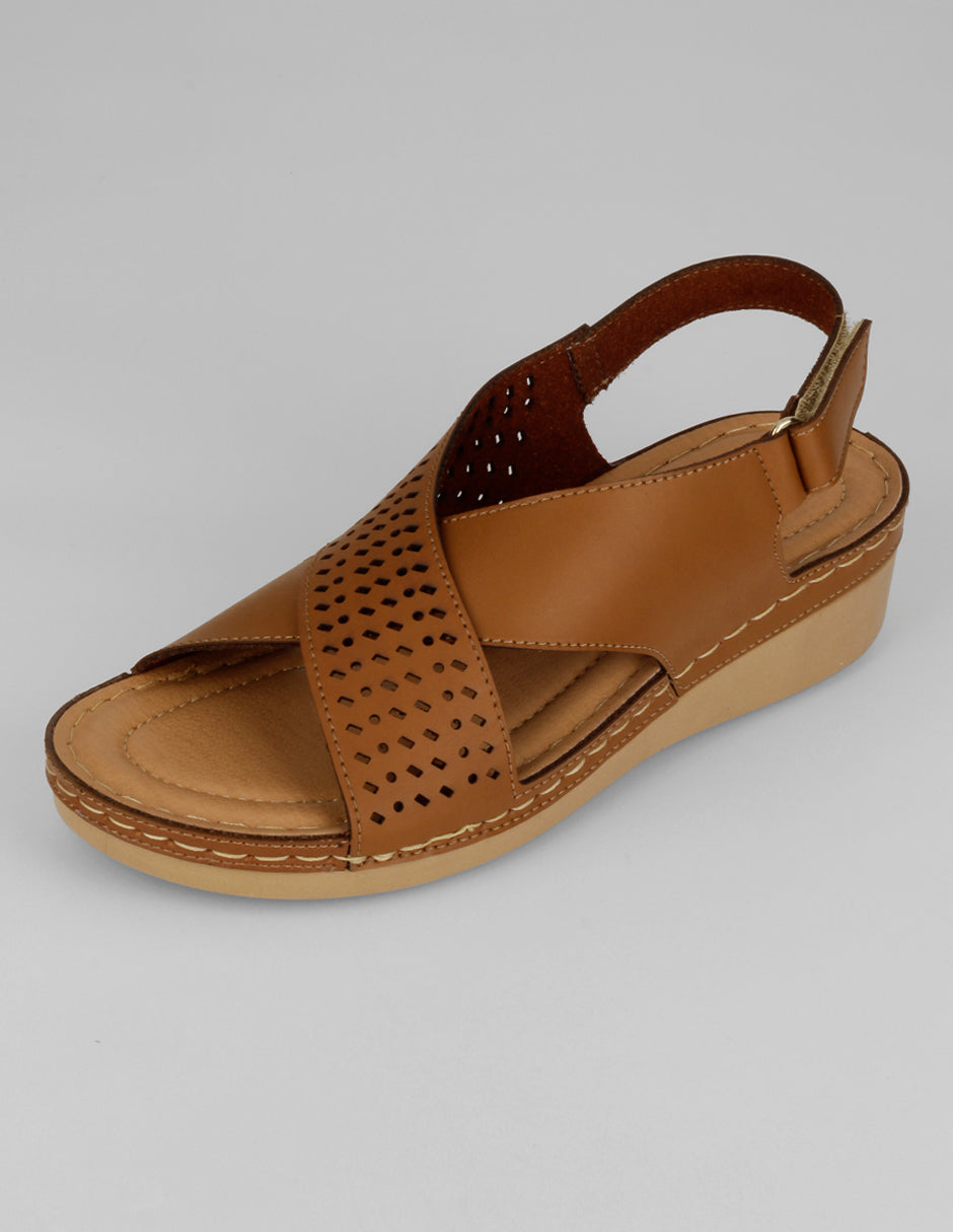 Sandalias con plataforma Steps en Piel vegana – Café