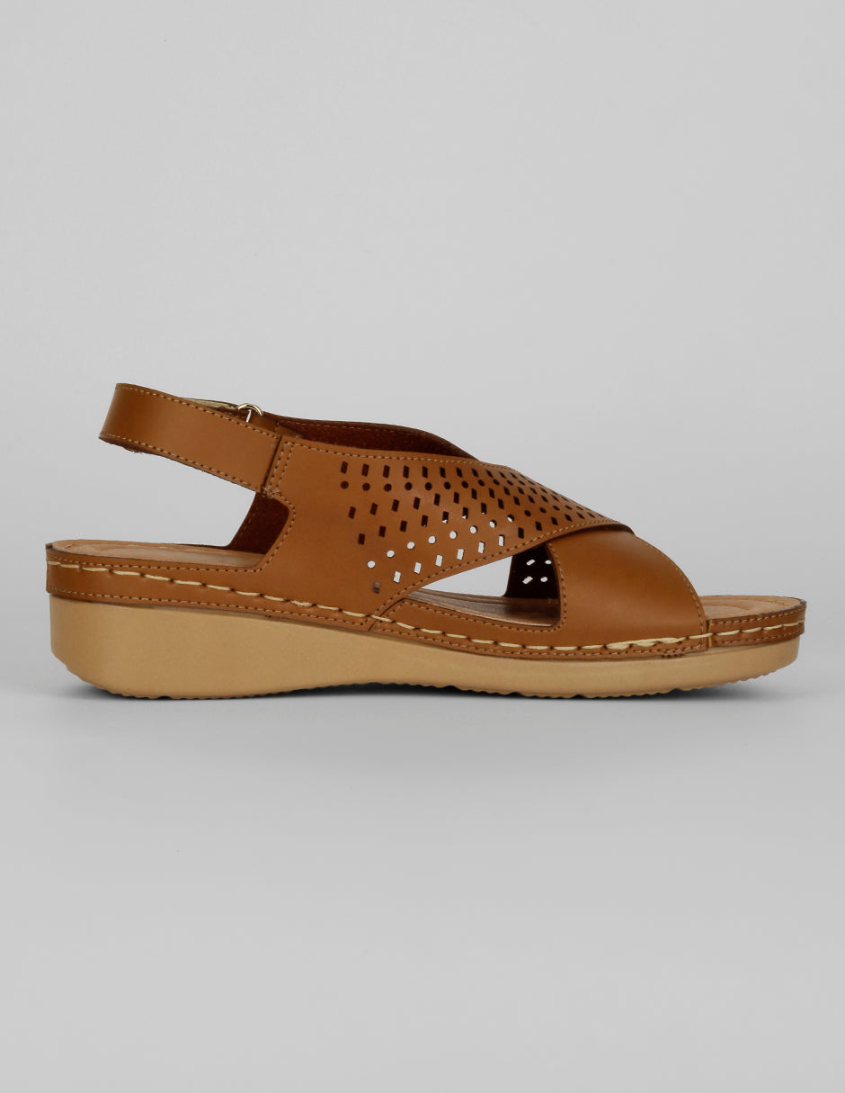 Sandalias con plataforma Steps en Piel vegana – Café