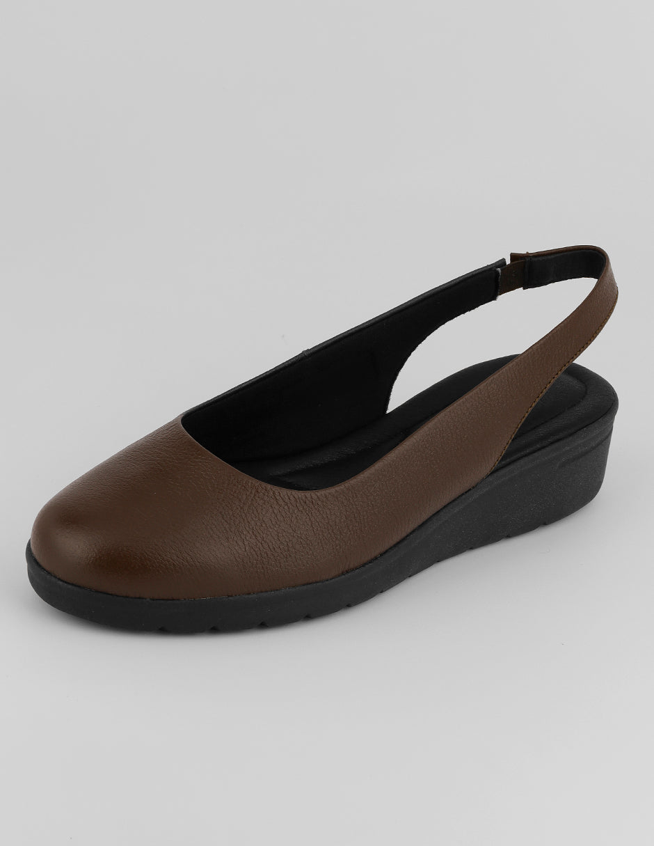 Flats clásicas Hand made en Piel  – Café