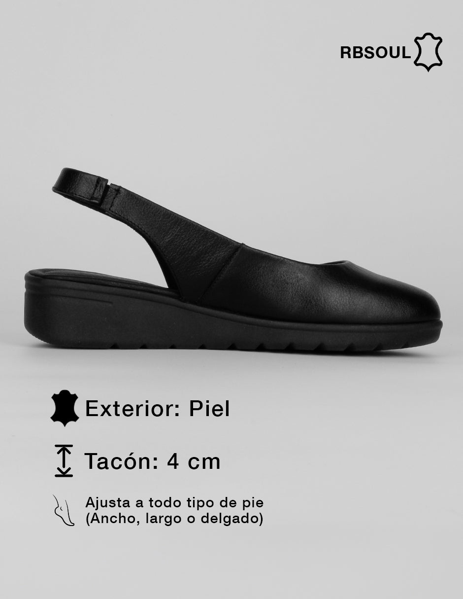 Flats puntales Hand made  en Piel – Negro
