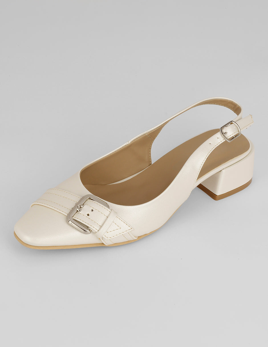 Zapatillas Slingback en Piel vegana – Latte