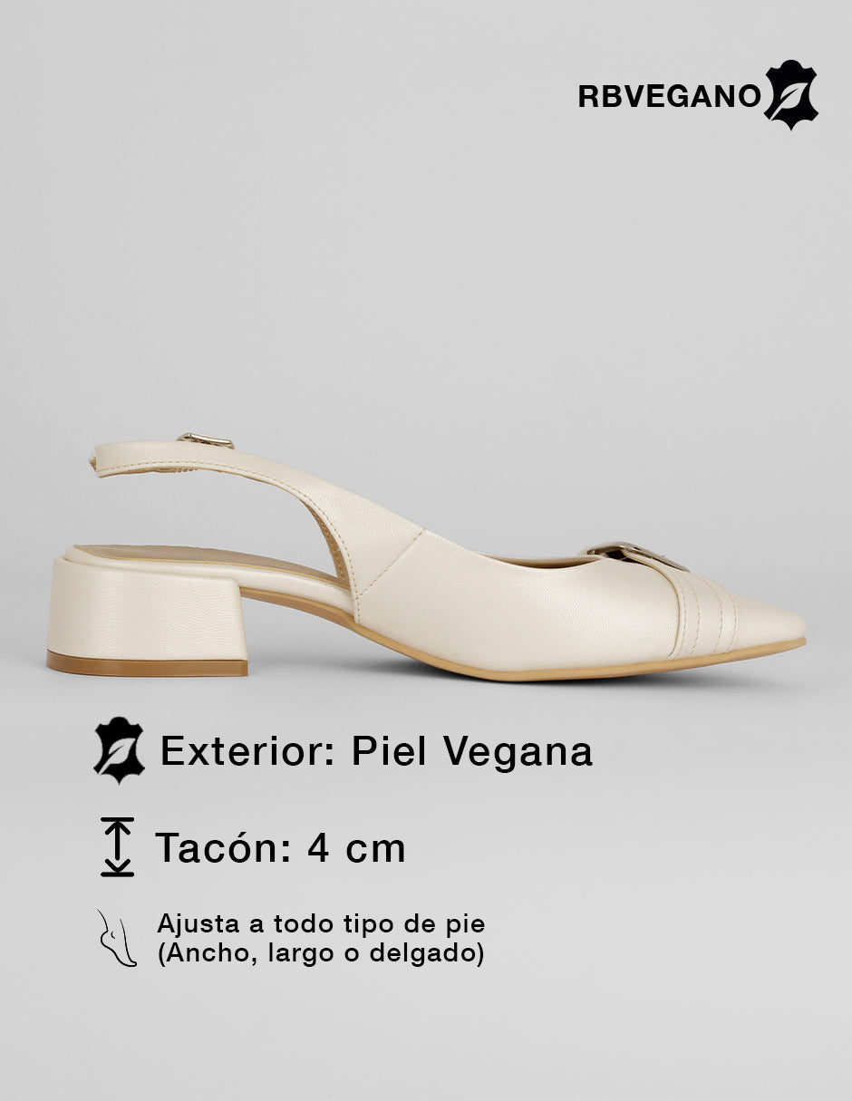 Zapatillas Slingback en Piel vegana – Latte