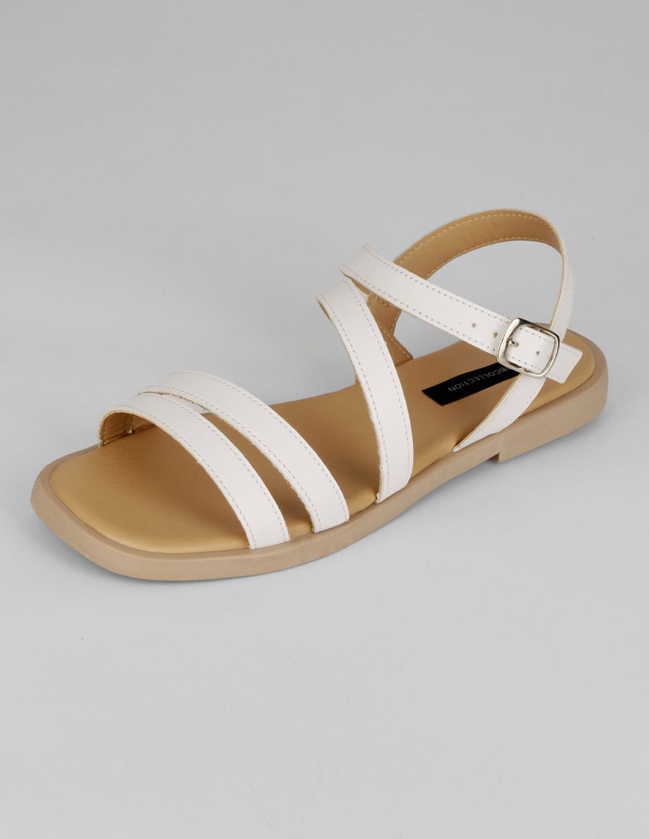 Sandalias de piso Steps en Piel vegana – Blanco