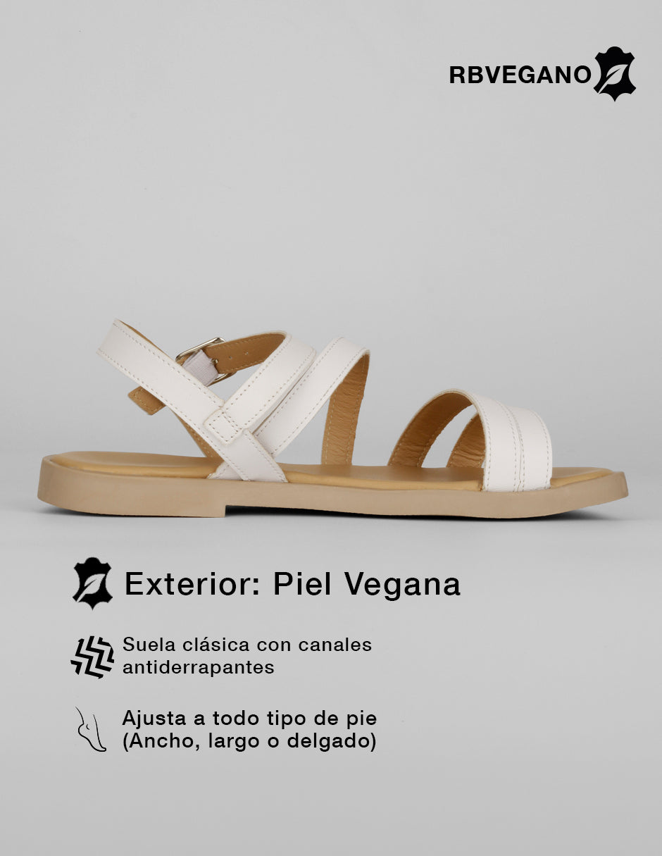 Sandalias de piso Steps en Piel vegana – Blanco