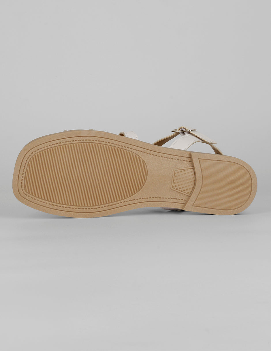 Sandalias de piso Steps en Piel vegana – Blanco