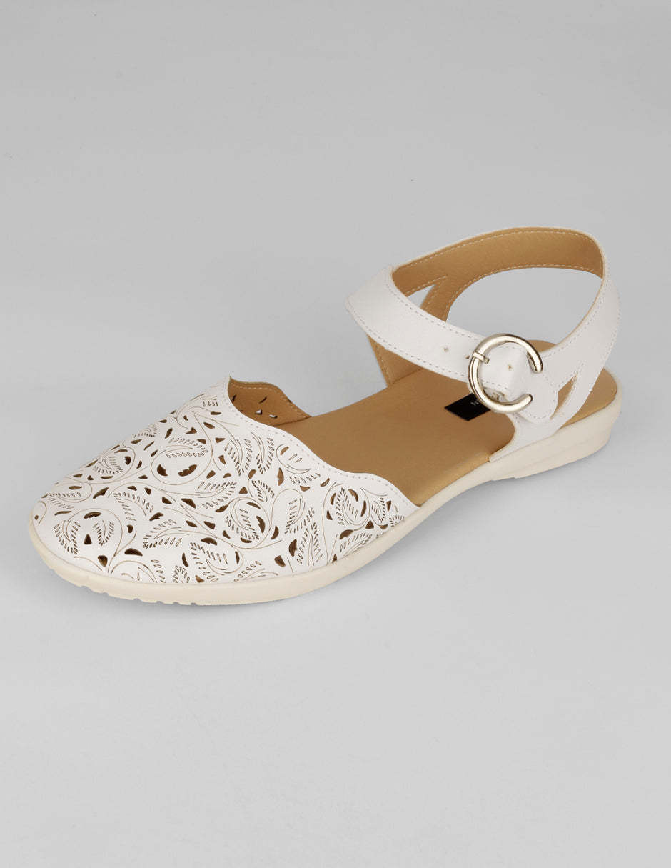 Sandalias de piso Gina en Piel vegana – Blanco