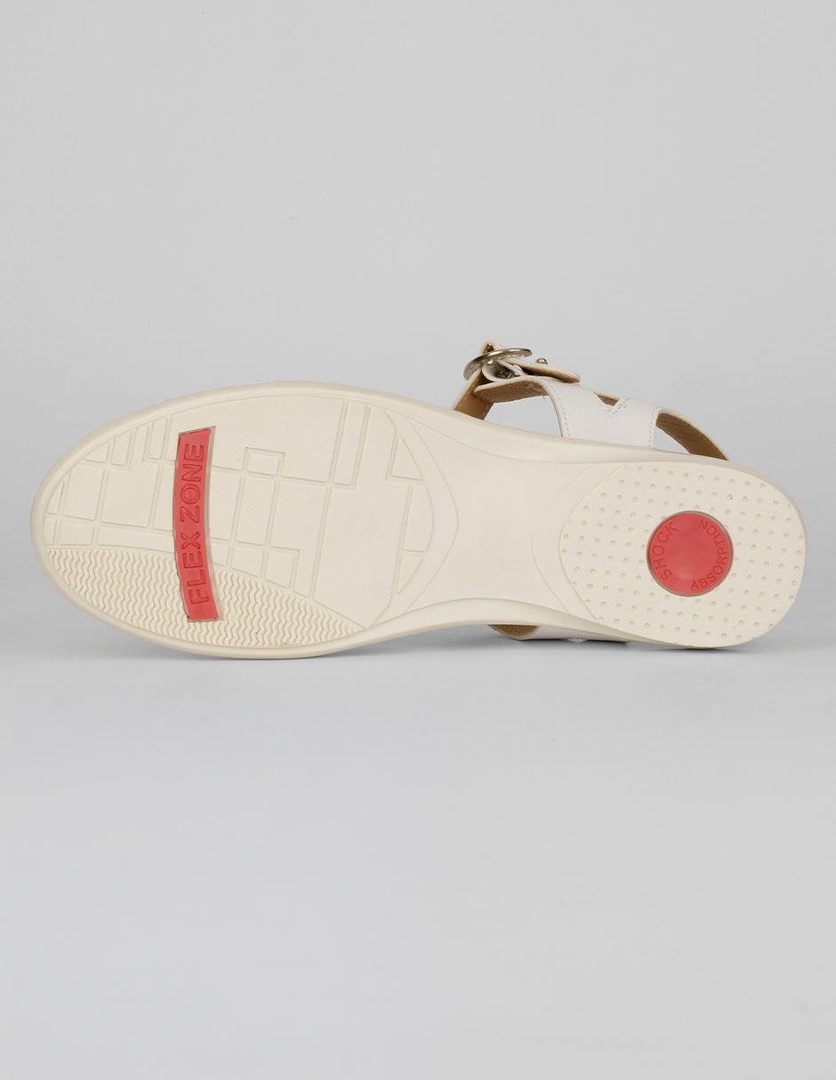 Sandalias de piso Gina en Piel vegana – Blanco