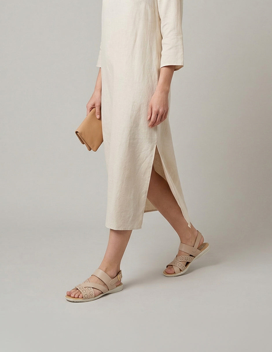 Sandalias de piso Steps en Piel vegana – Beige
