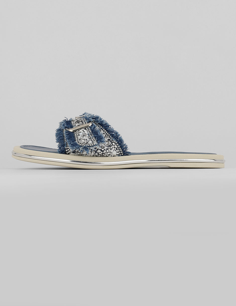 Sandalias de piso Exterior Sintético Color Azul Para Mujer De RBCOLLECTION