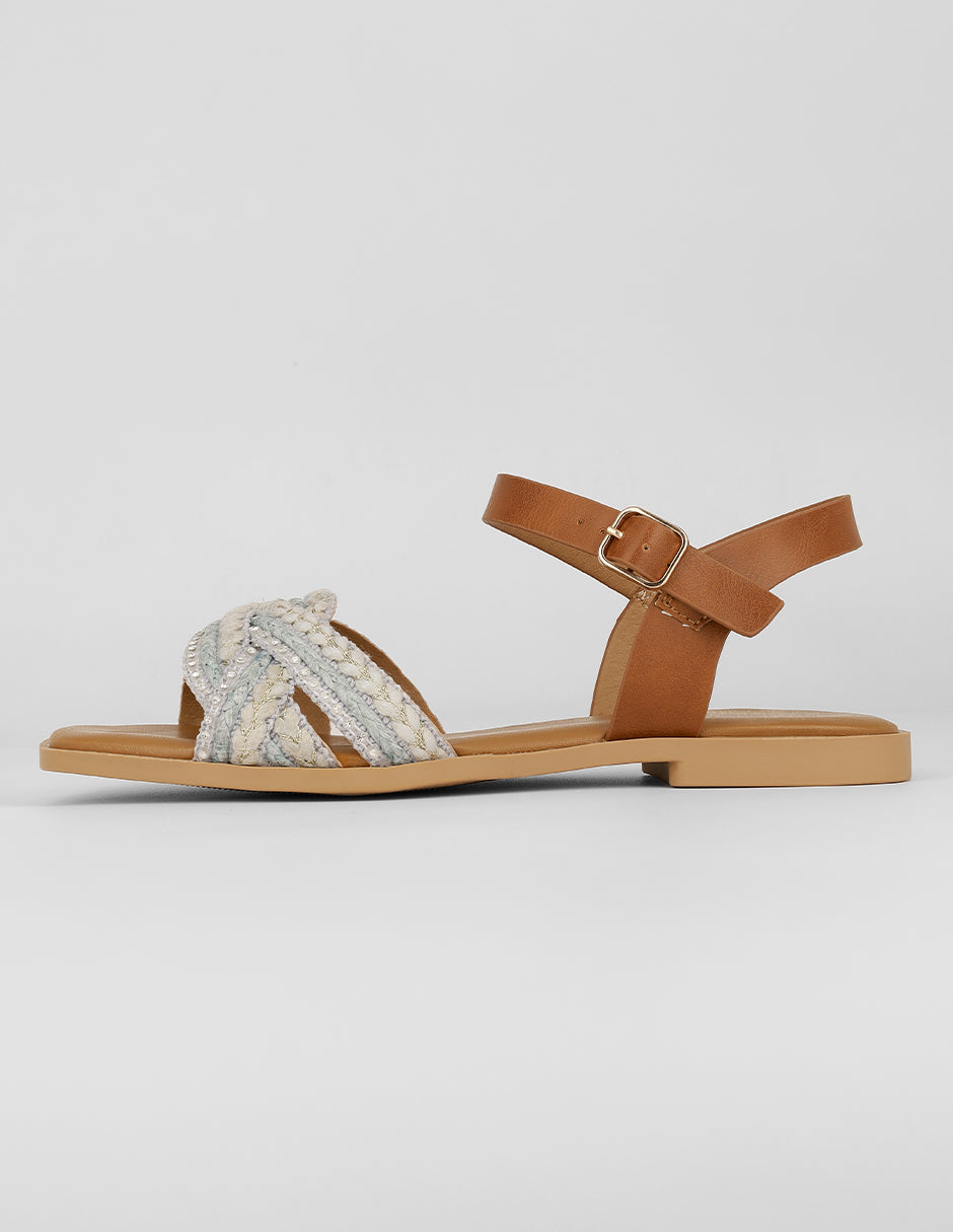 Sandalias de piso Exterior Textil Color Azul Para Mujer De RBBASICS