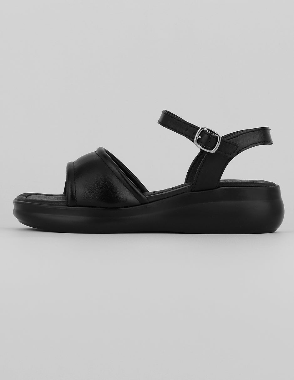 Sandalias con plataforma Exterior Piel vegana Color Negro Para Mujer De RBCOLLECTION