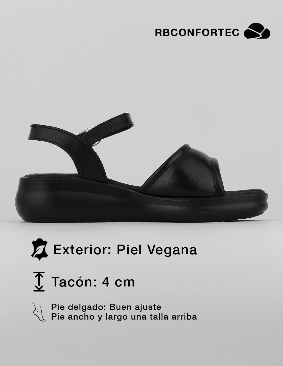 Sandalias con plataforma Classy en Piel vegana – Negro