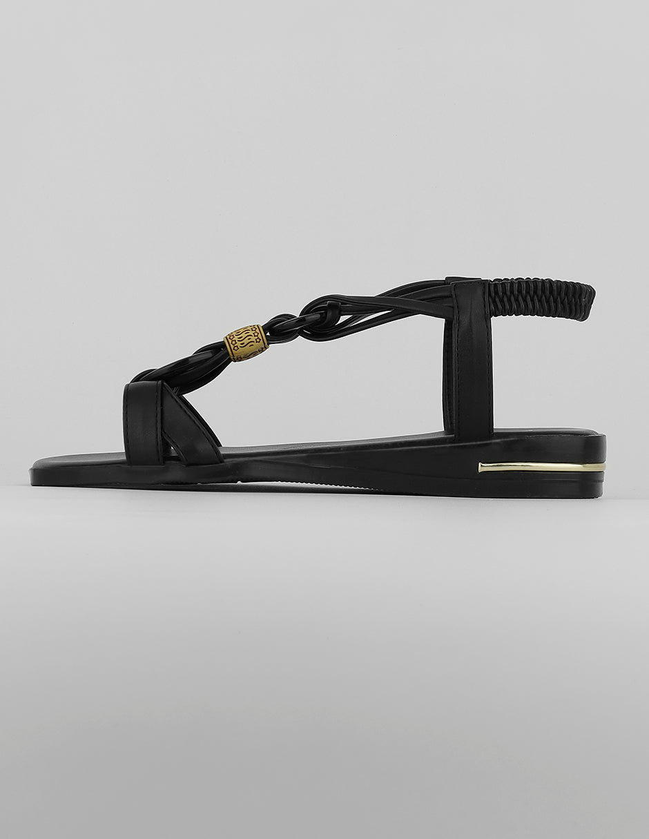 Sandalias de piso Exterior Sintético Color Negro Para Mujer De RBCOLLECTION