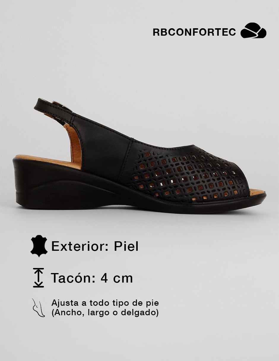 Sandalias con plataforma Handmade en Piel  – Negro