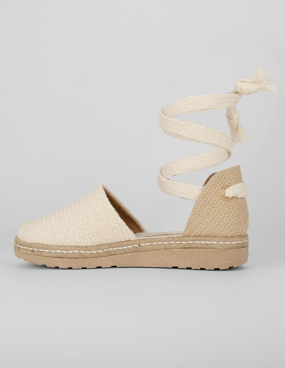 Sandalias de piso Exterior Textil Color Latte Para Mujer De RBCOLLECTION