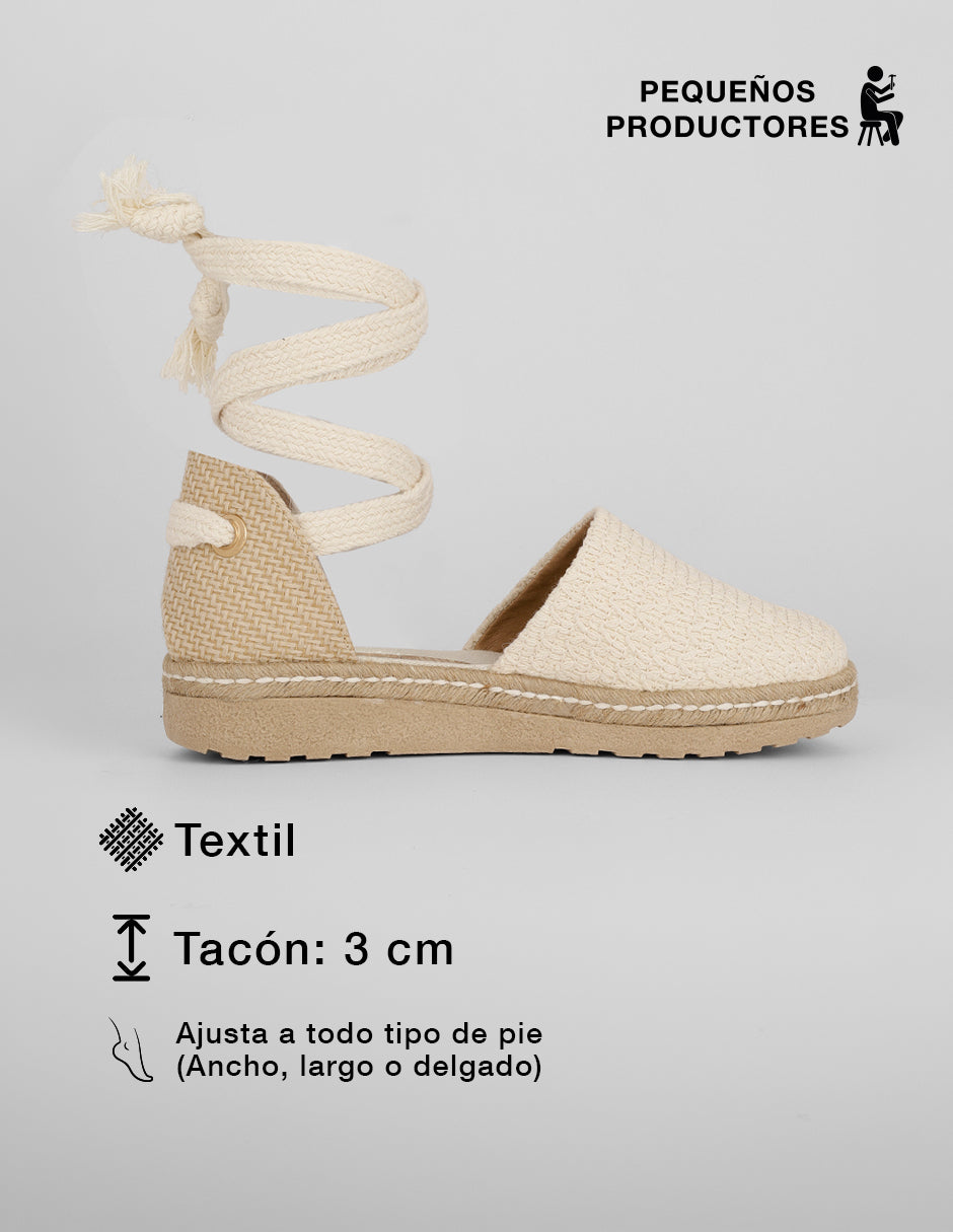 Sandalias de piso Naia en Textil – Latte