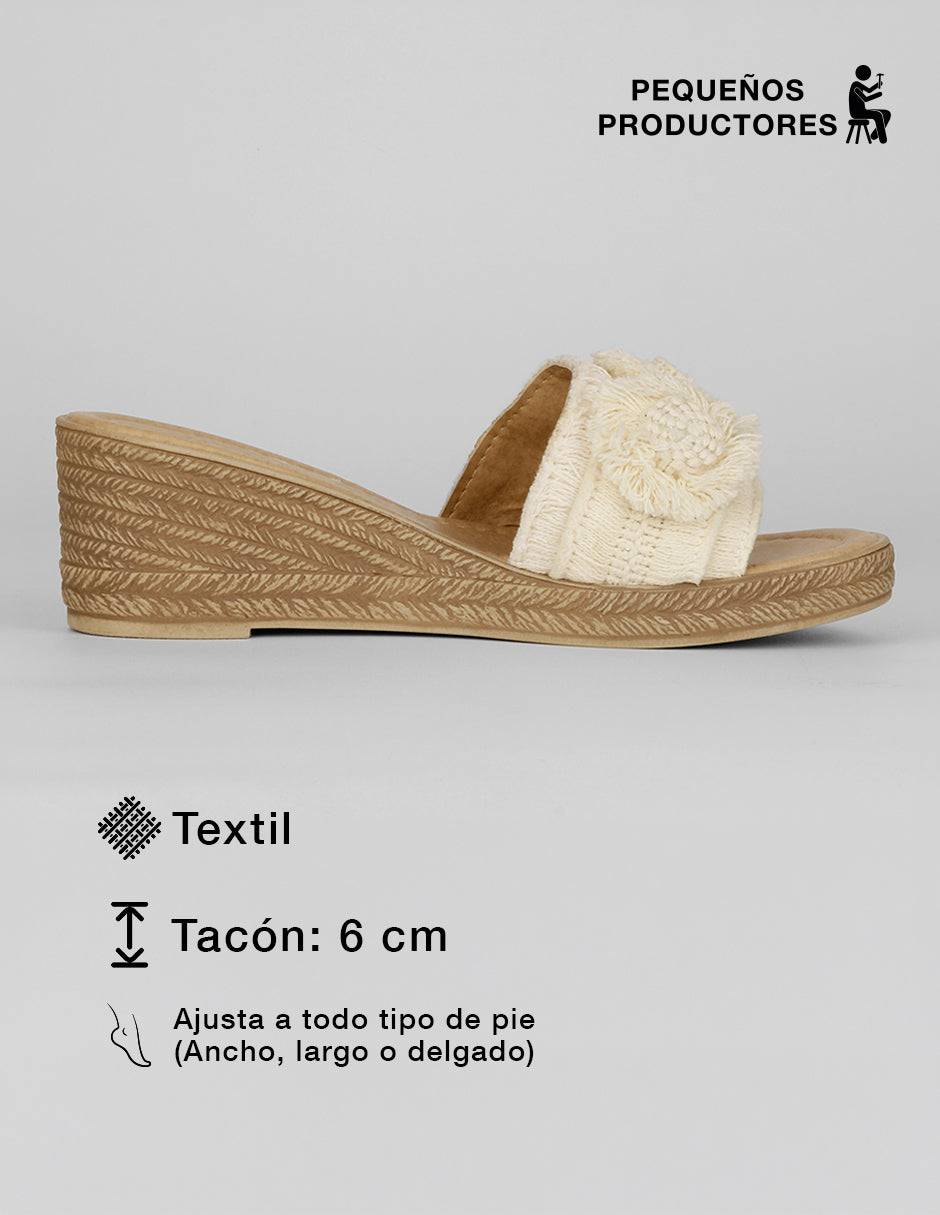 Sandalias con plataforma Naia en Textil – Latte