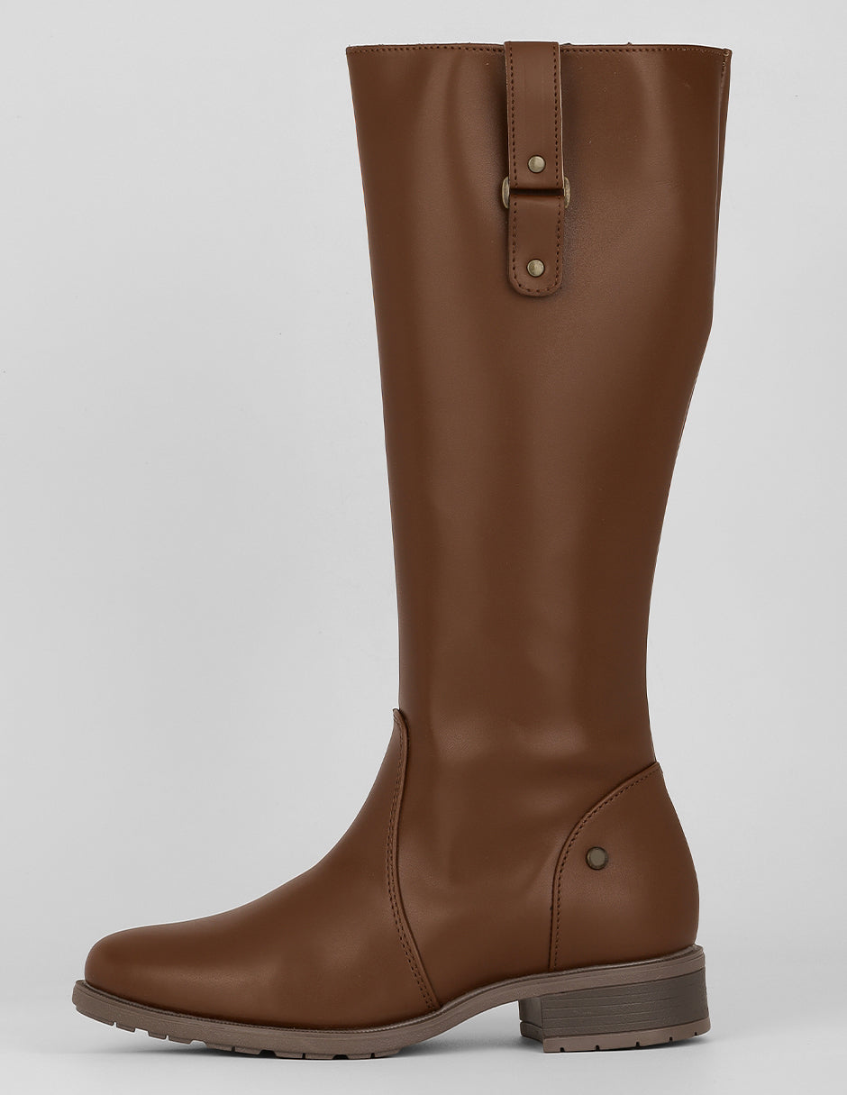 Botas altas Exterior Piel vegana Color Café Para Mujer De RBCOLLECTION