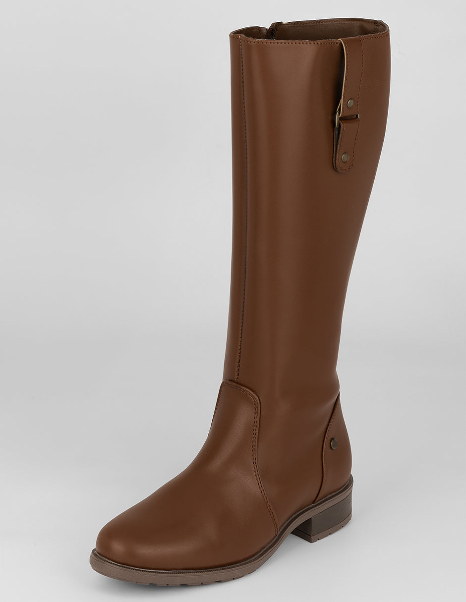 Botas altas Walk en Piel vegana – Café