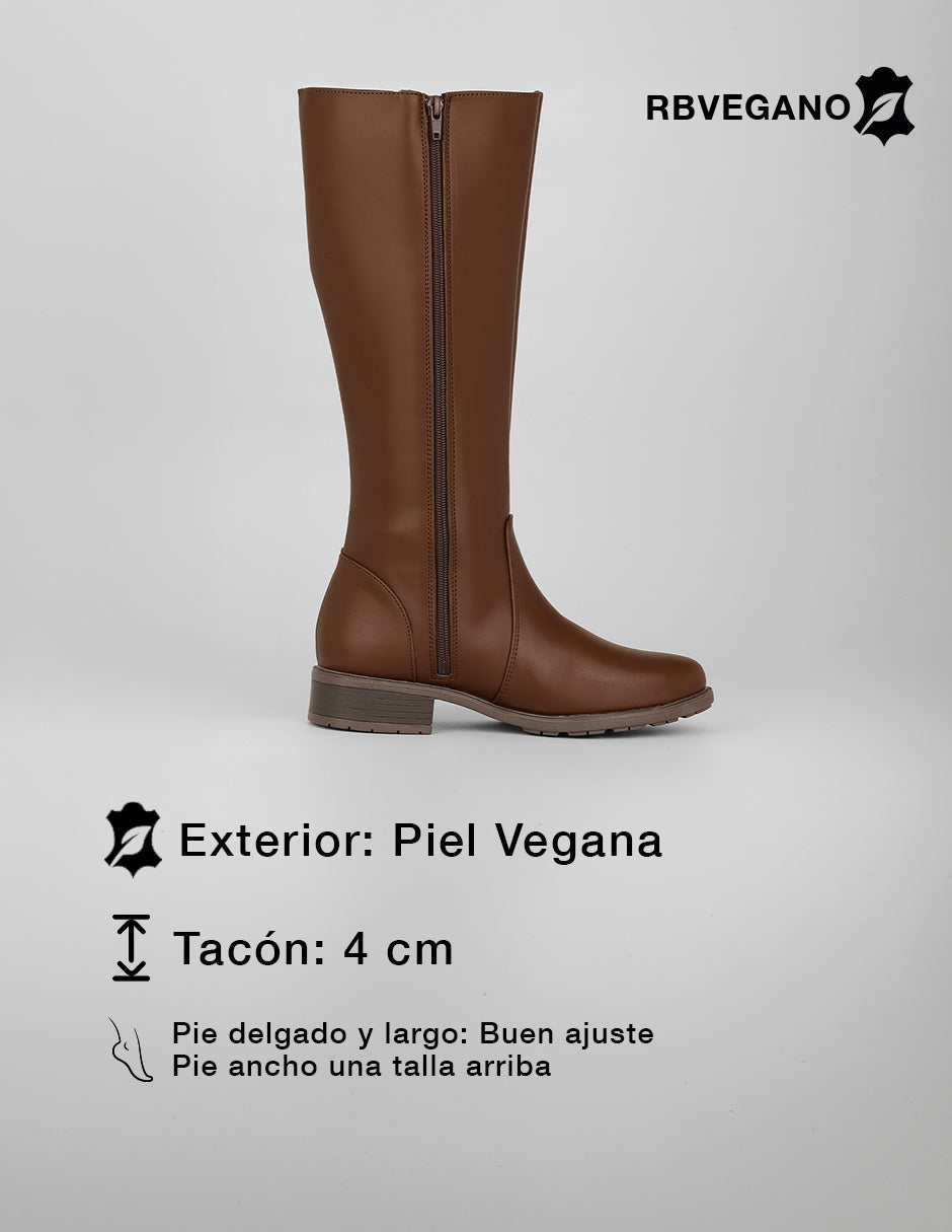 Botas altas Walk en Piel vegana – Café