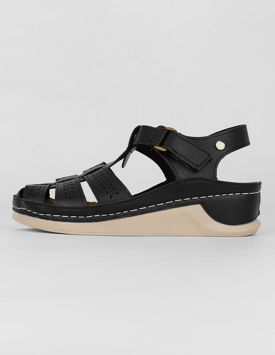 Sandalias con plataforma Exterior Piel vegana Color Negro Para Mujer De RBCOLLECTION