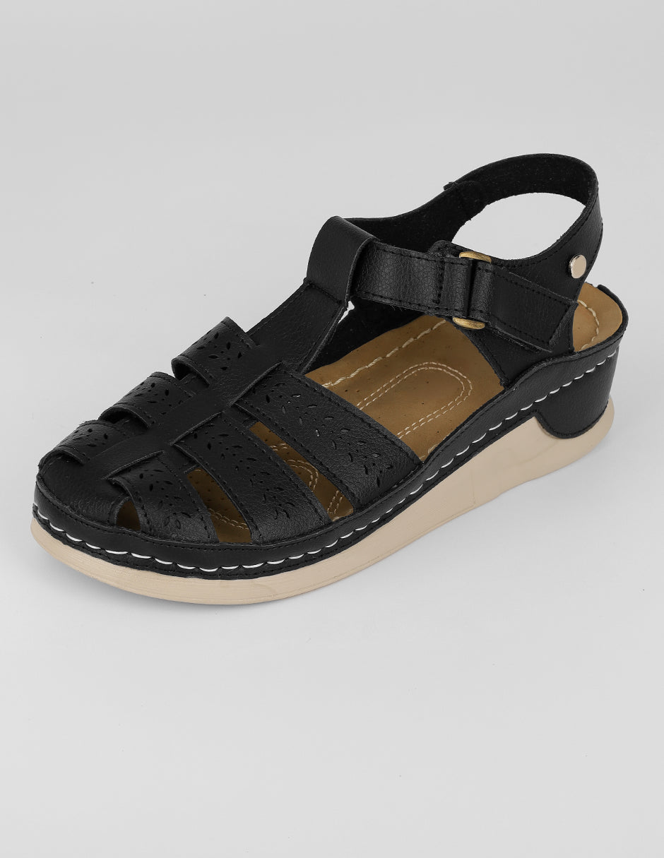 Sandalias con plataforma Steps en Piel vegana – Negro