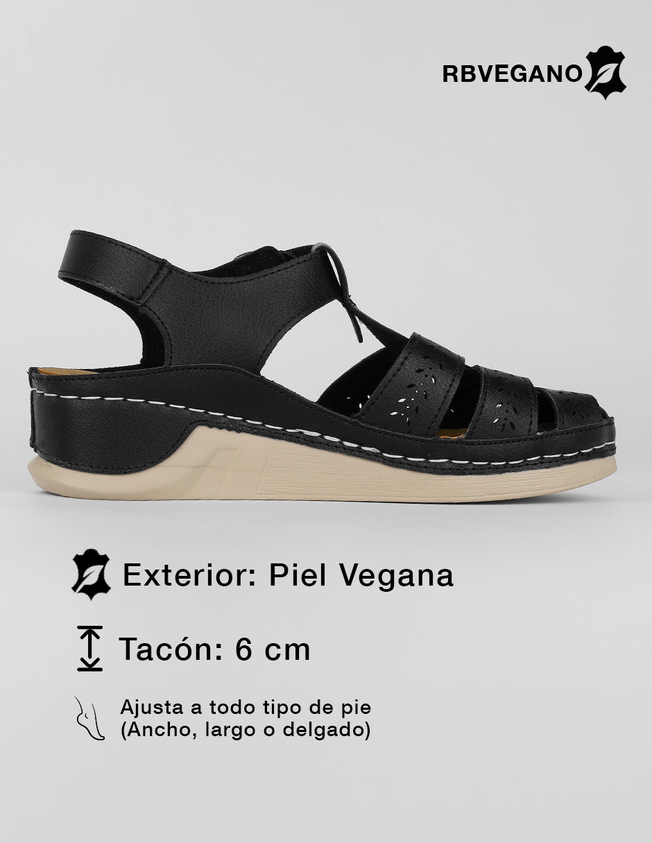 Sandalias con plataforma Steps en Piel vegana – Negro