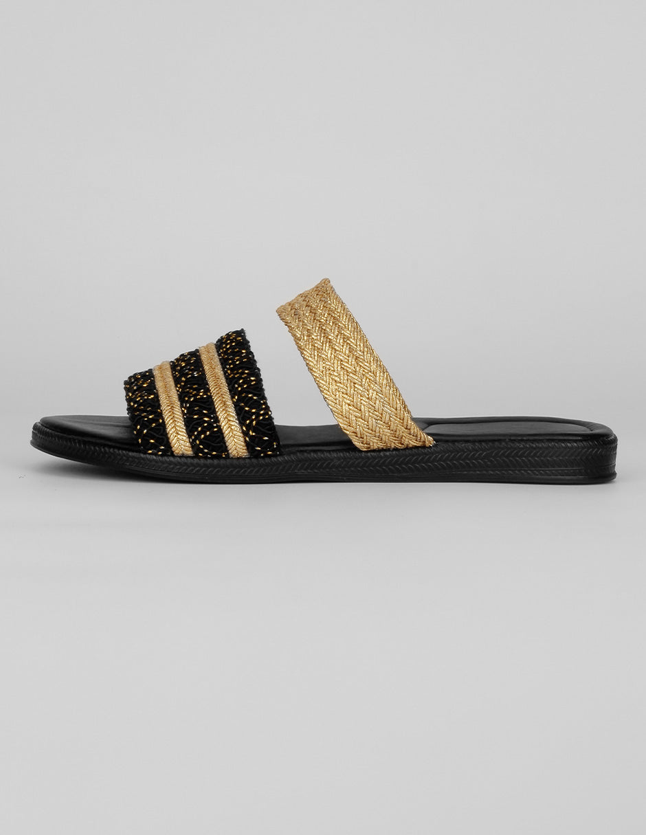 Sandalias de piso Exterior Sintético Color Negro Para Mujer De RBCOLLECTION