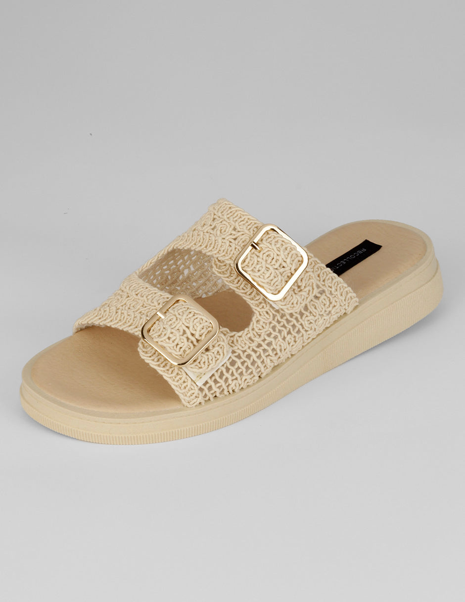 Sandalias con plataforma Sirelle en Textil – Beige