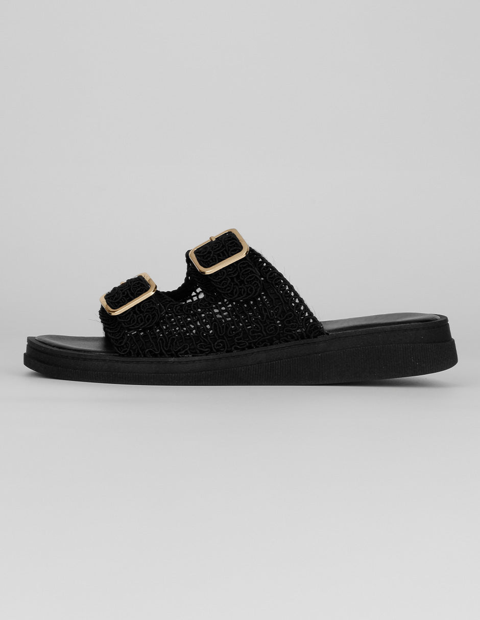 Sandalias con plataforma Exterior Textil Color Negro Para Mujer De RBCOLLECTION
