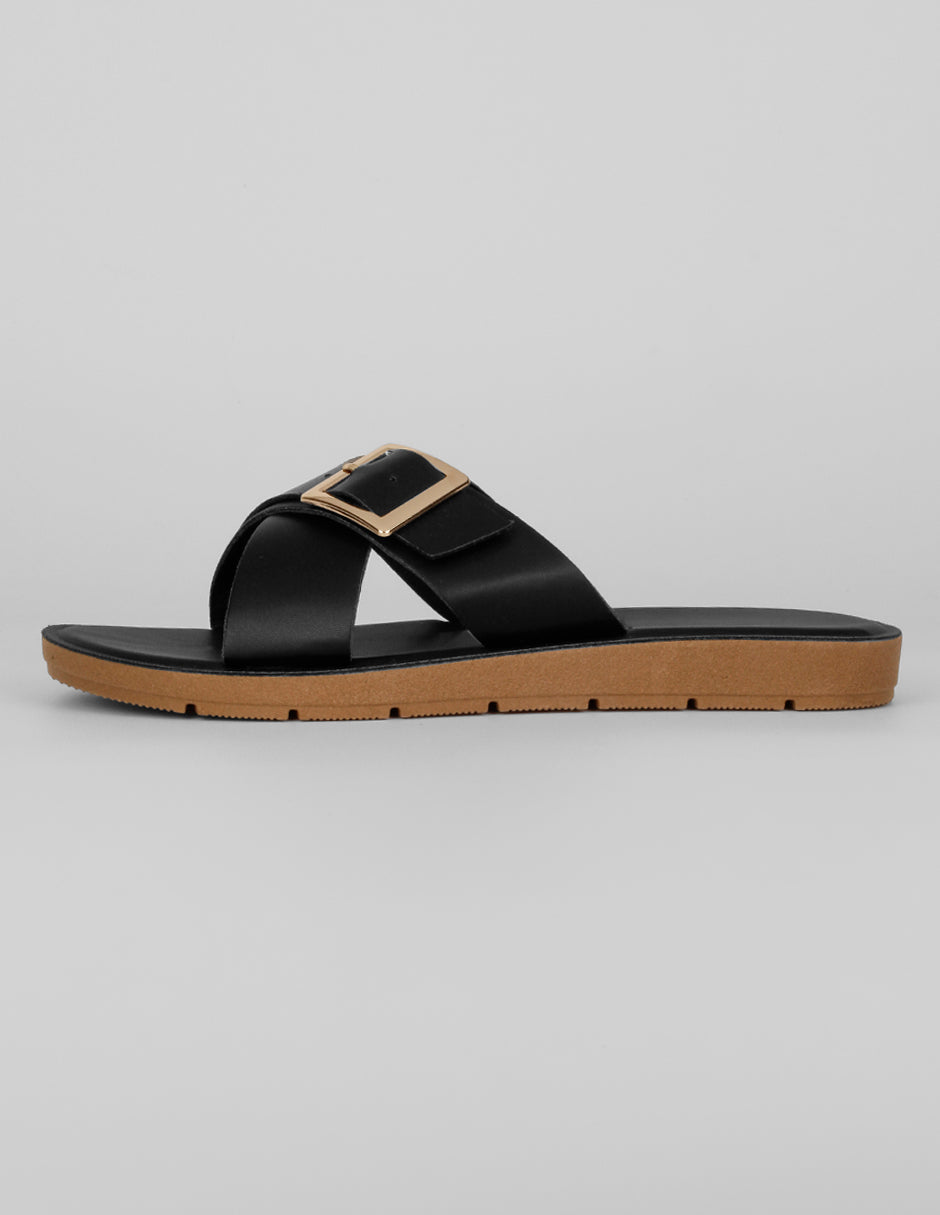 Sandalias de piso Exterior Sintético Color Negro Para Mujer De RBCOLLECTION