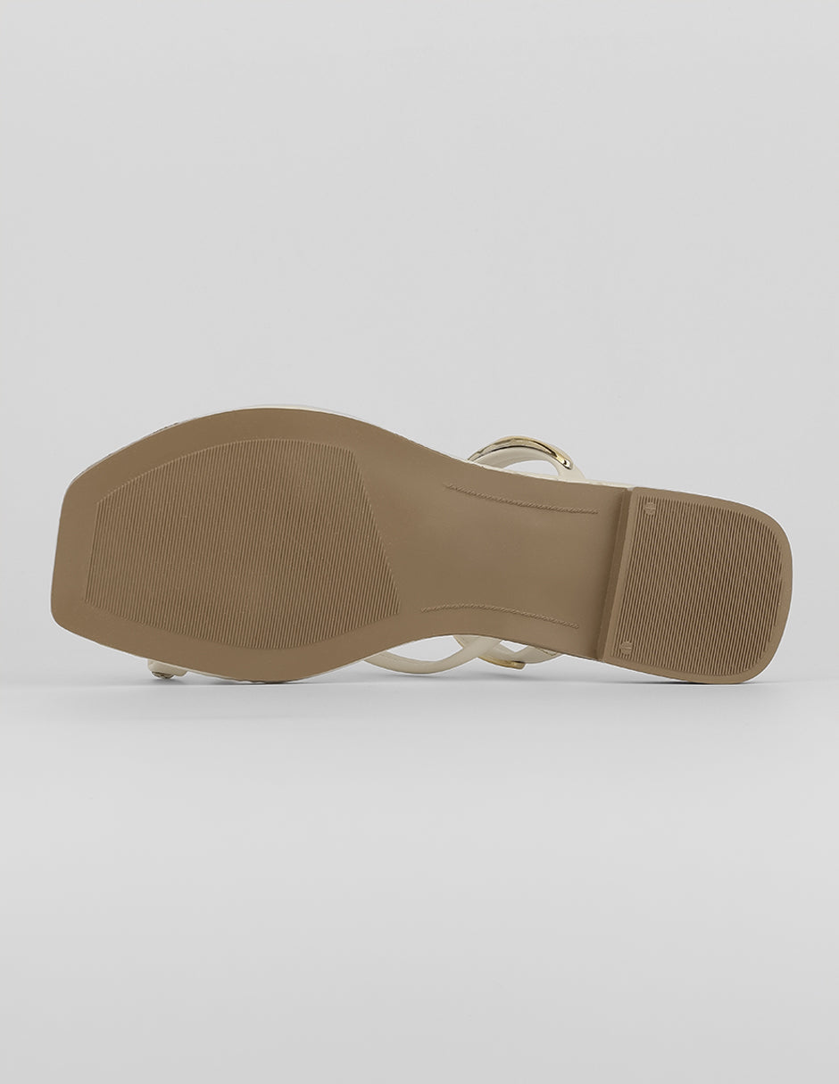 Sandalias de piso Alnia en Piel vegana – Latte