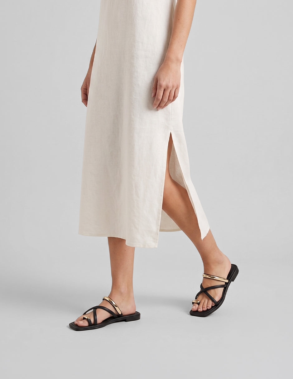 Sandalias de piso Alnia en Piel vegana – Negro