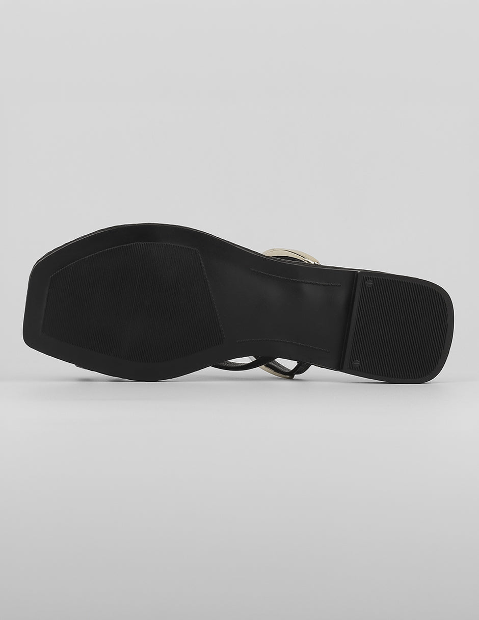 Sandalias de piso Alnia en Piel vegana – Negro