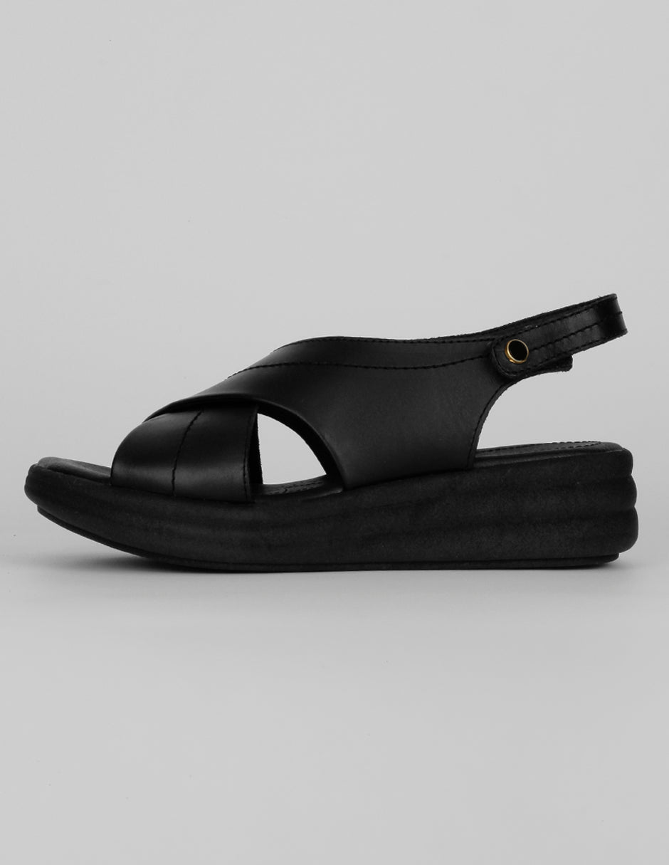 Sandalias con plataforma Exterior Piel  Color Negro Para Mujer De RBCOLLECTION