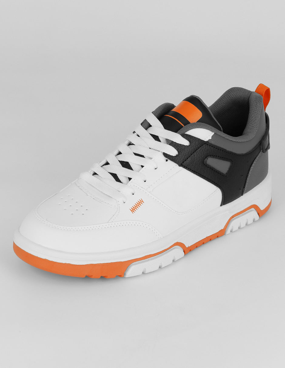 Tenis con cordones Agle en Piel vegana – Blanco