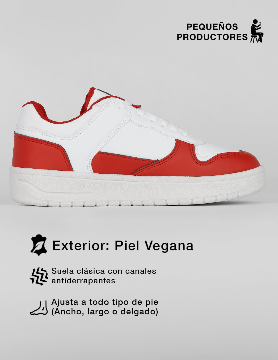 Tenis con cordones Agle en Piel vegana – Blanco
