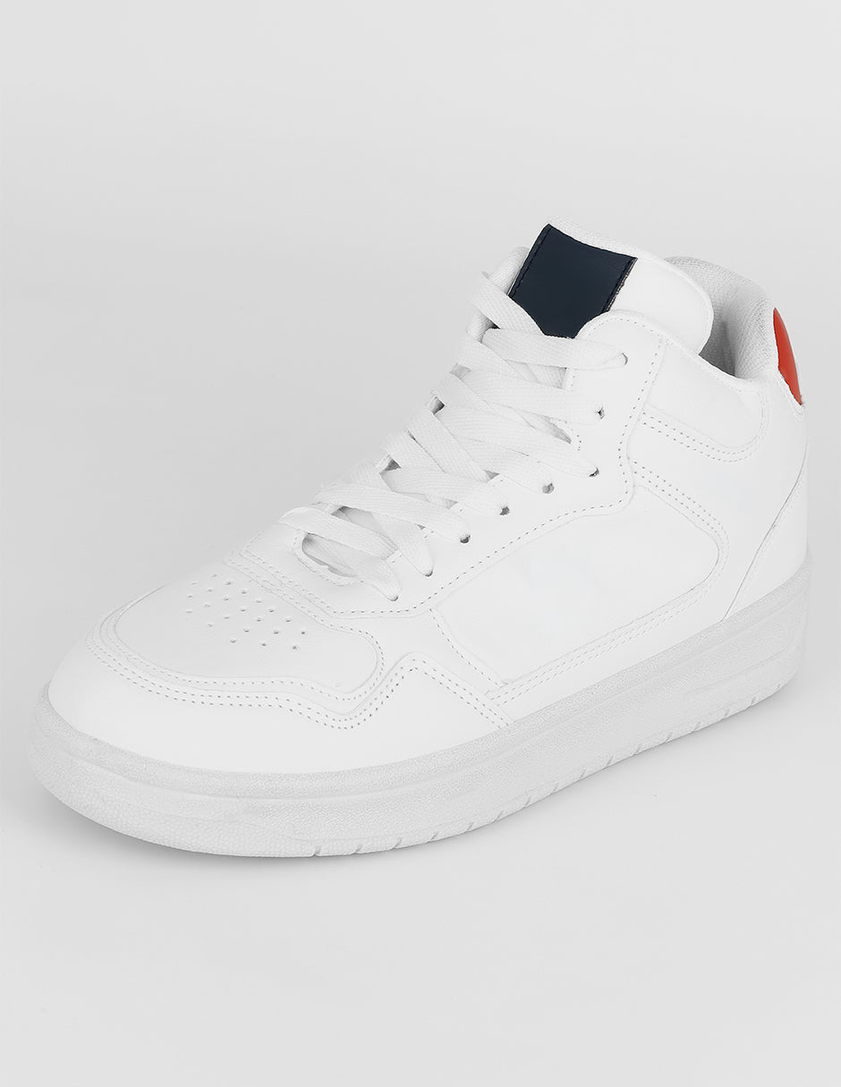 Tenis botín  Agle en Piel vegana – Blanco