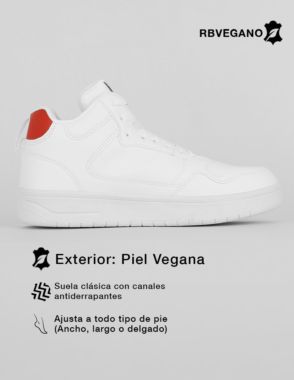 Tenis botín  Agle en Piel vegana – Blanco