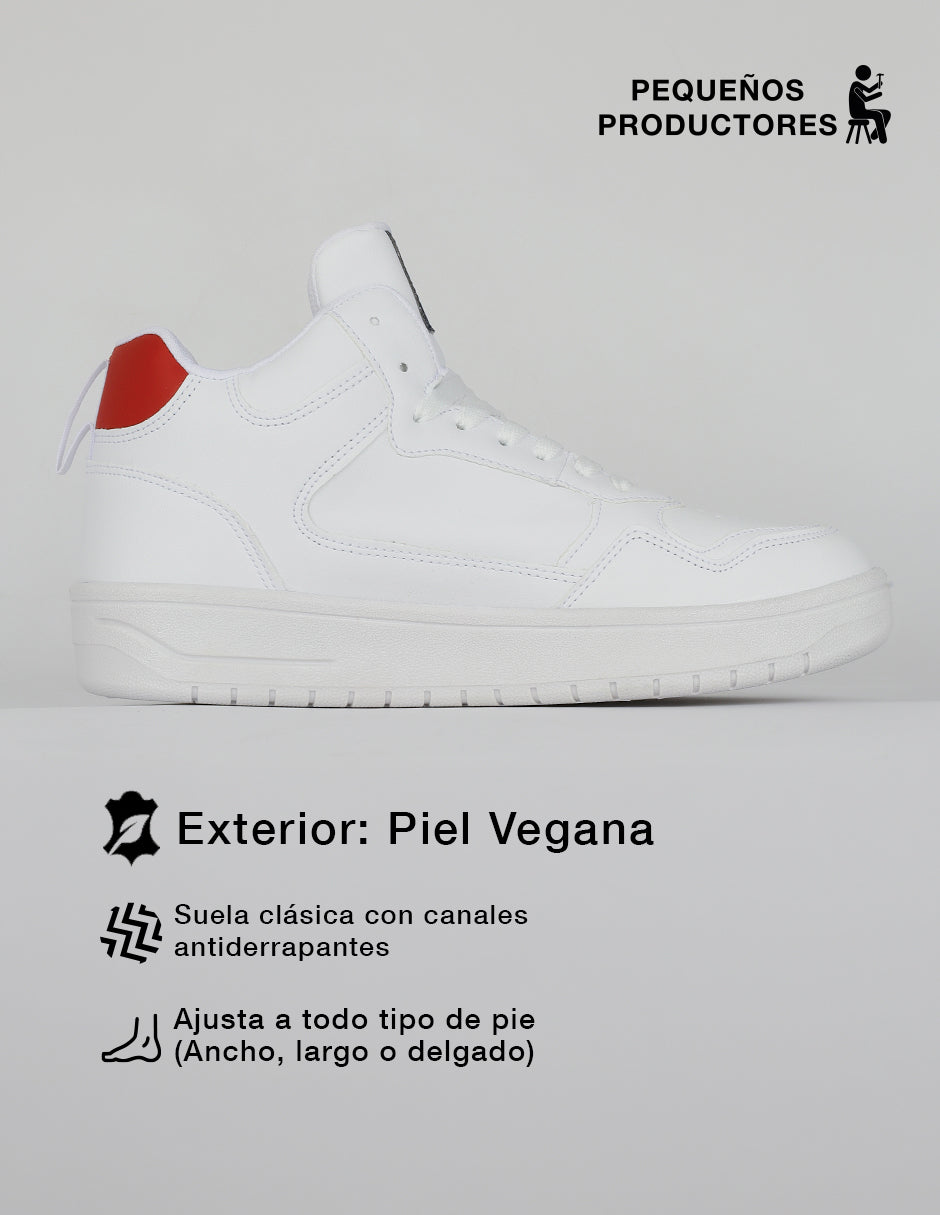 Tenis botín Urban en Piel vegana – Blanco