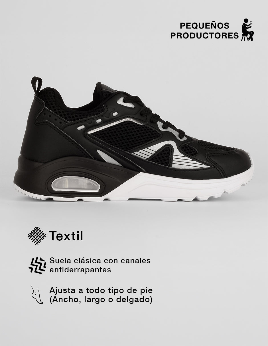 Tenis tipo deportivo Agle en Textil – Negro