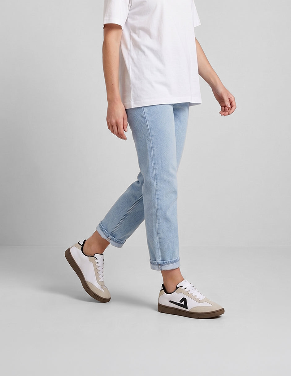 Tenis con cordones  Sam en Piel vegana – Blanco