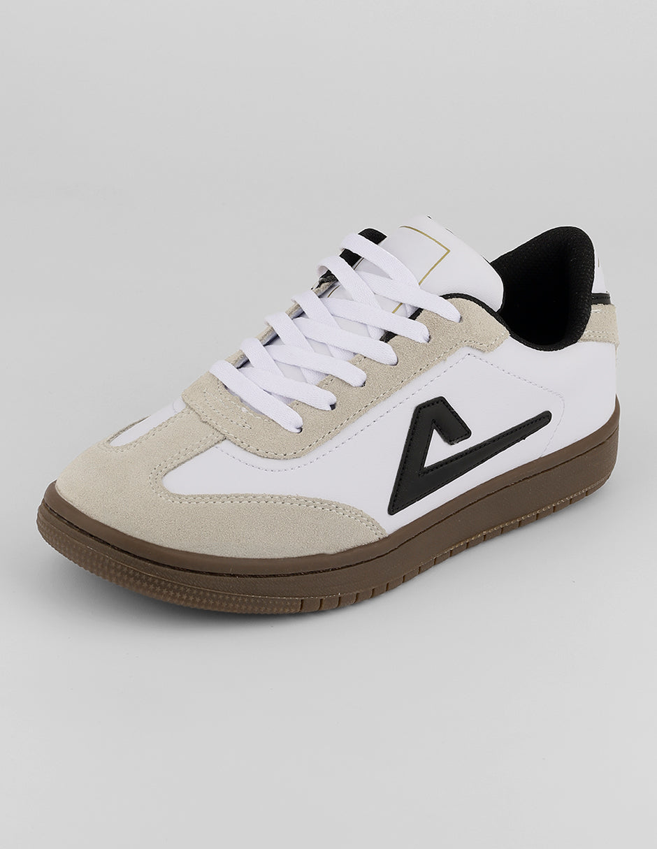 Tenis con cordones  Sam en Piel vegana – Blanco