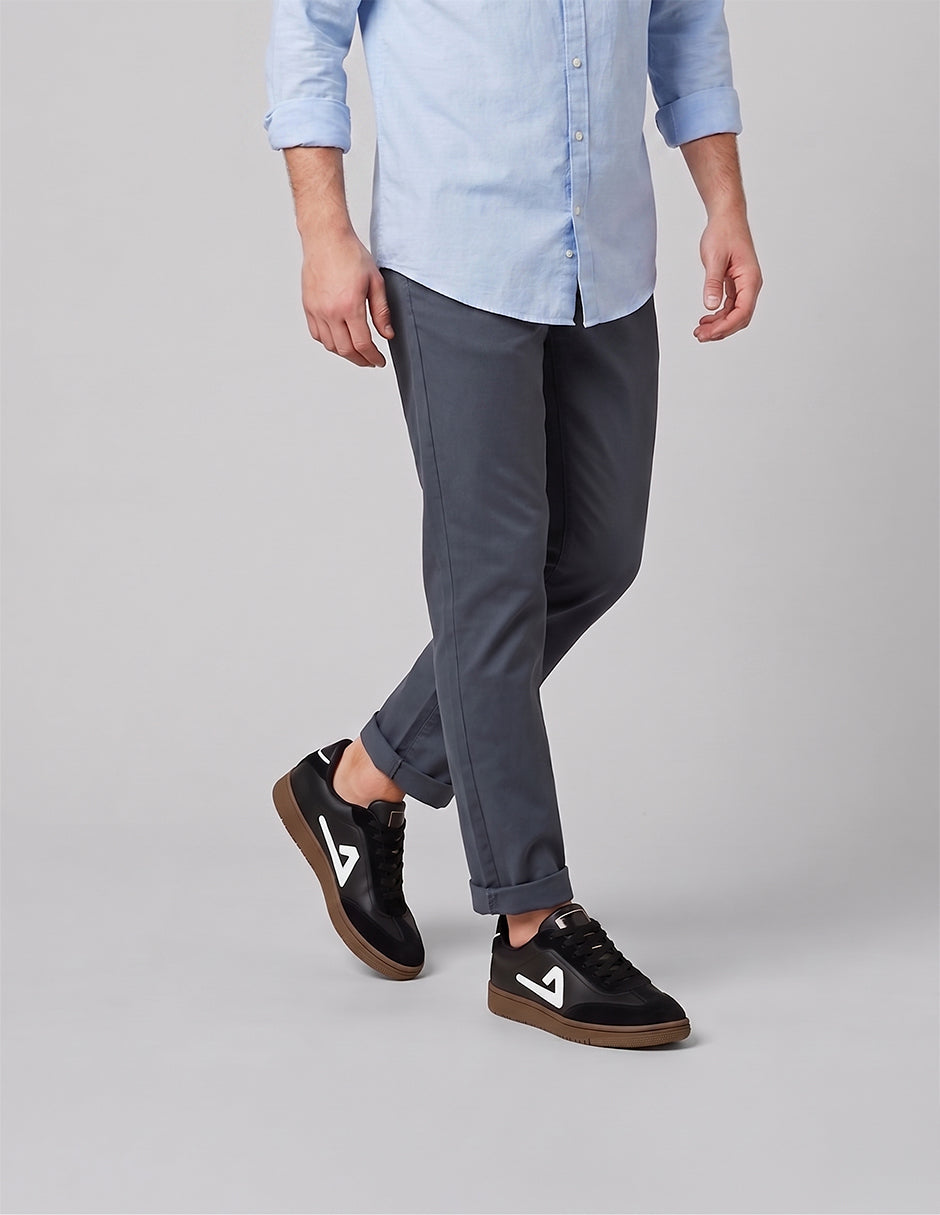 Tenis con cordones Sam en Piel vegana – Negro