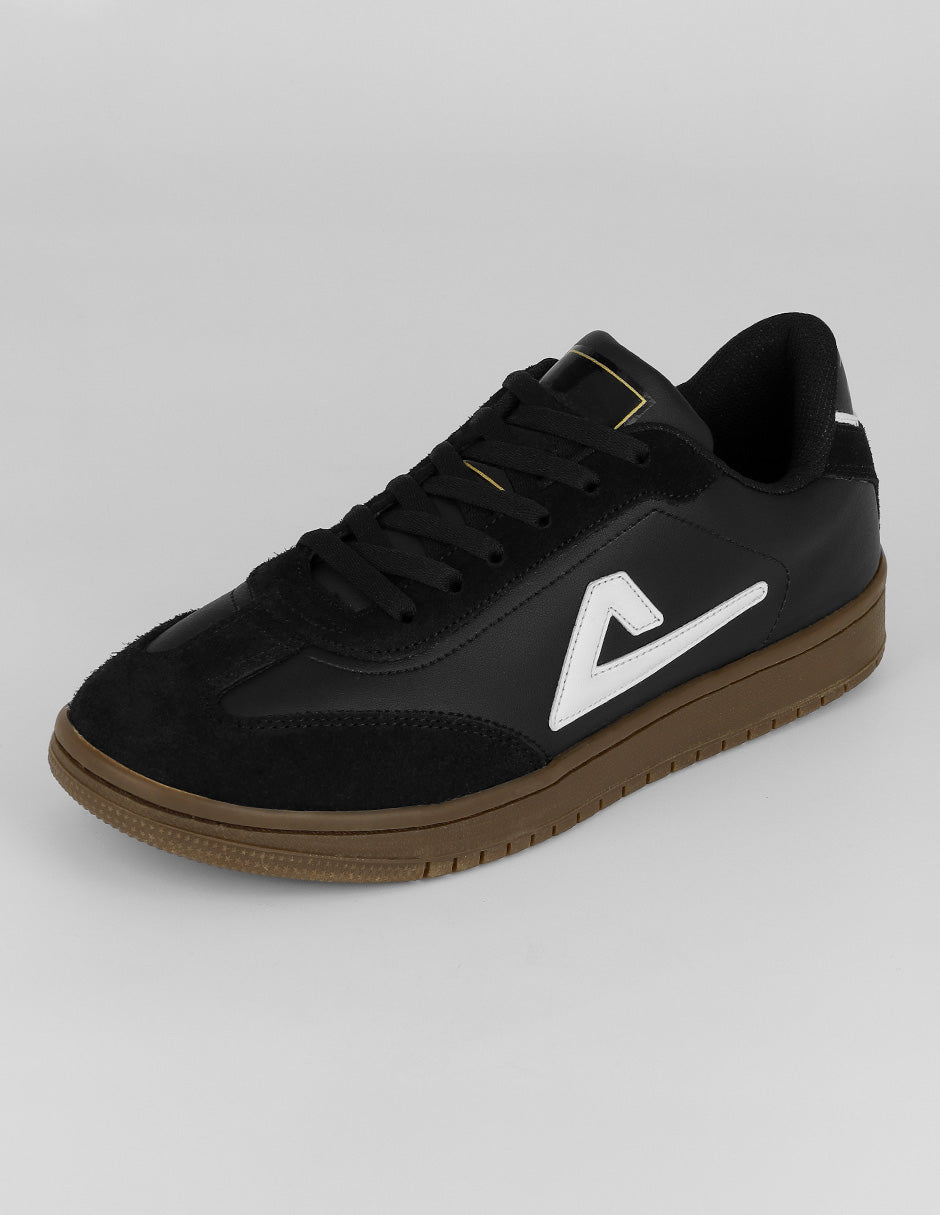 Tenis con cordones Sam en Piel vegana – Negro