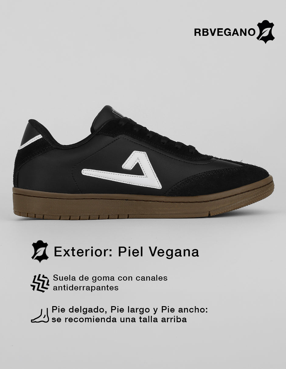 Tenis con cordones Sam en Piel vegana – Negro