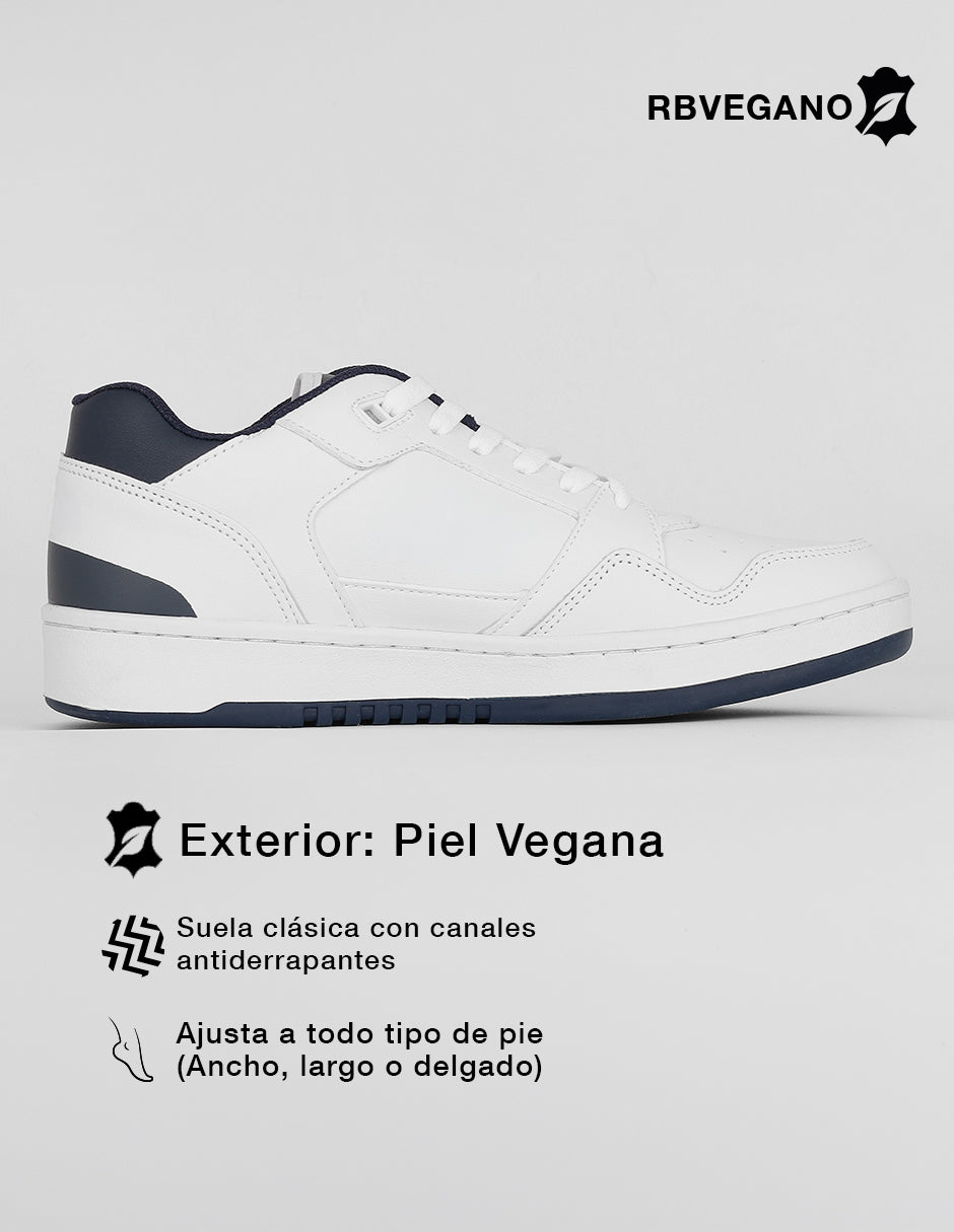 Tenis con cordones  Urban en Piel vegana – Blanco